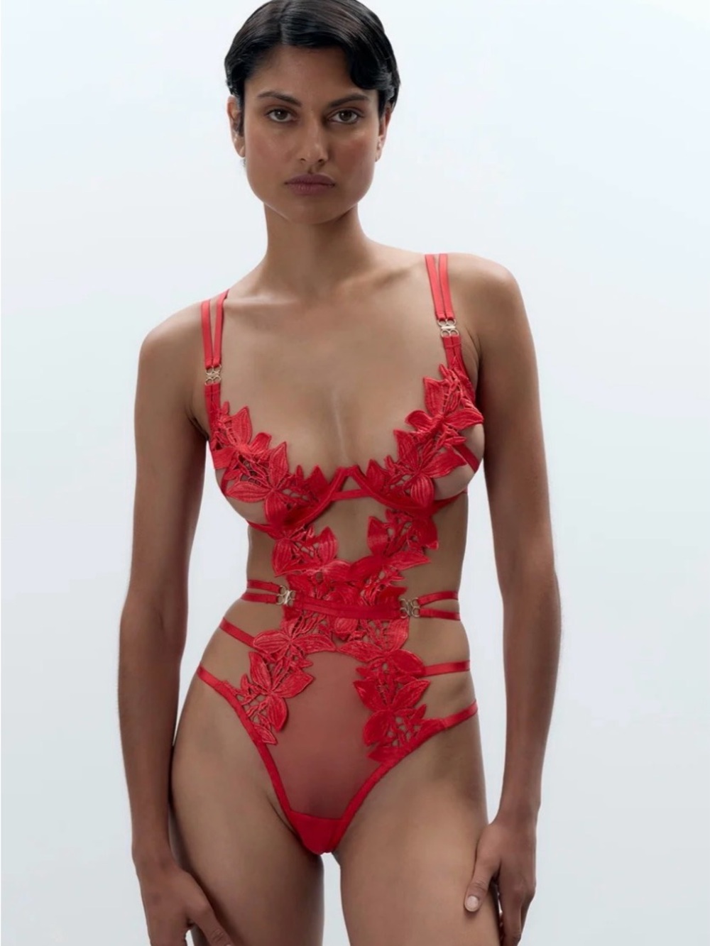 Ophelia Open Bodysuit Red
